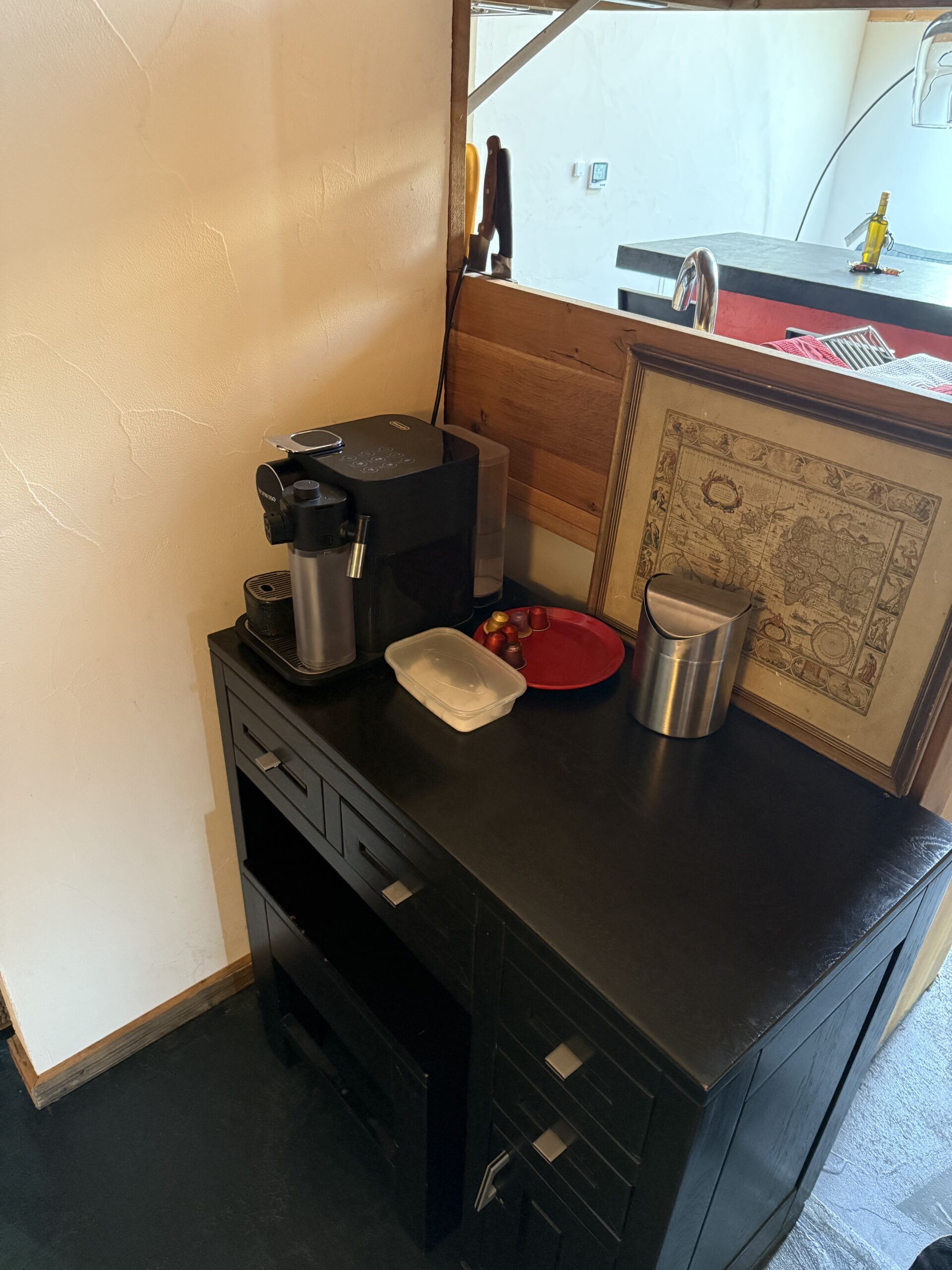 Coffee corner in Under the Roof apartment, Arbaz