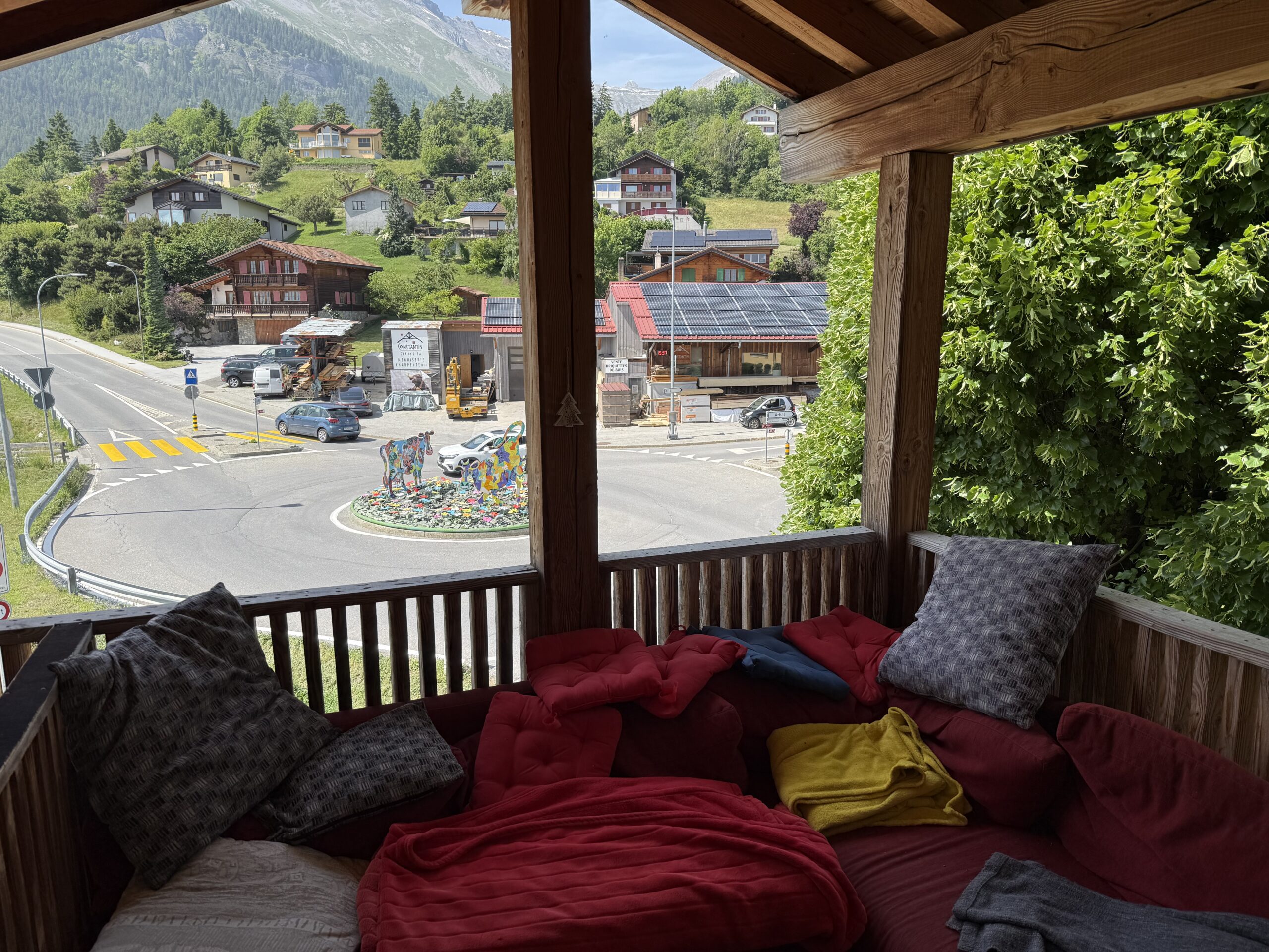 Terrace view from Under the Roof apartment, Arbaz